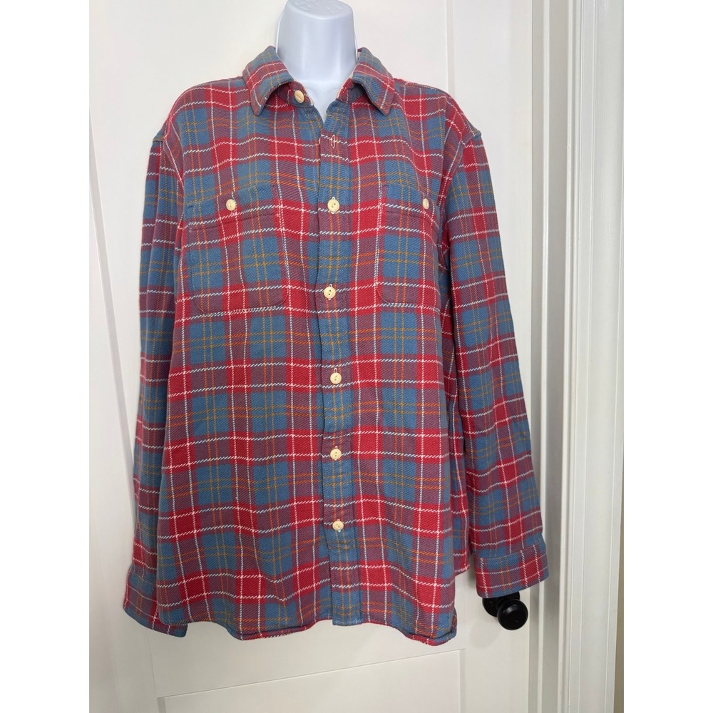 NEW Faherty Red and Blue Plaid Casual Button Down Shirt